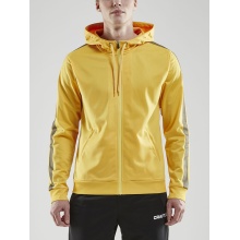 Craft Bluza z kapturem Hoodie Fullzip Pro Control żółto/czarna Męska